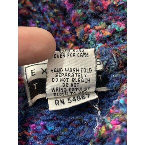 Vintage Express Tricot Women's Sweater Rainbow Lambs Wool Blend Size M Mock Neck - Picture 14 of 14
